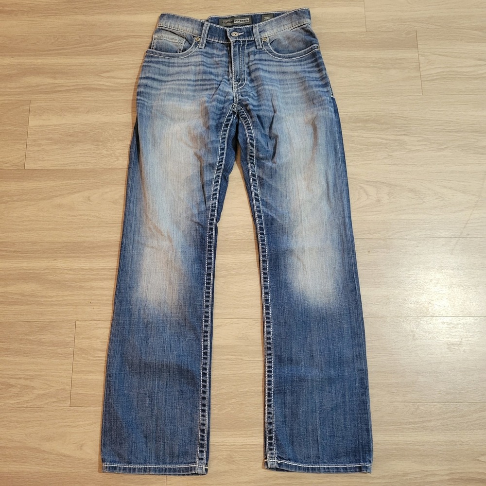 BKE Carter Bootleg Jeans Mens 29R Medium Wash Embroidered Stretch Denim